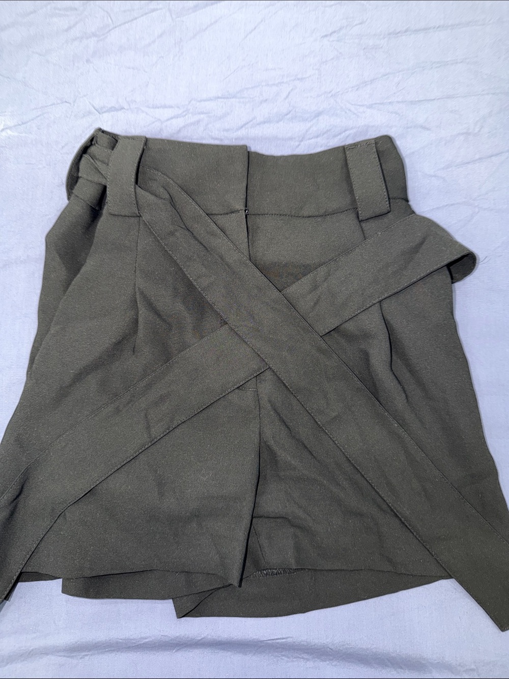 Women's Black Wrap Front Shorts